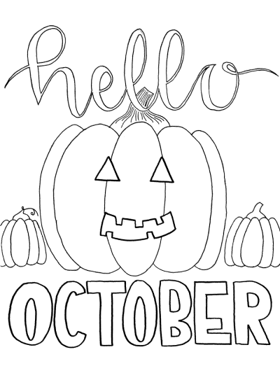 October themed coloring page