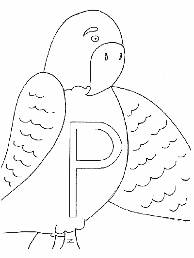 upper case letter p coloring page