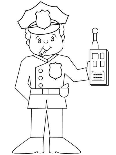 police officer coloring page