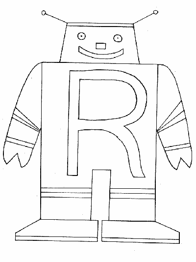 upper case letter r coloring page