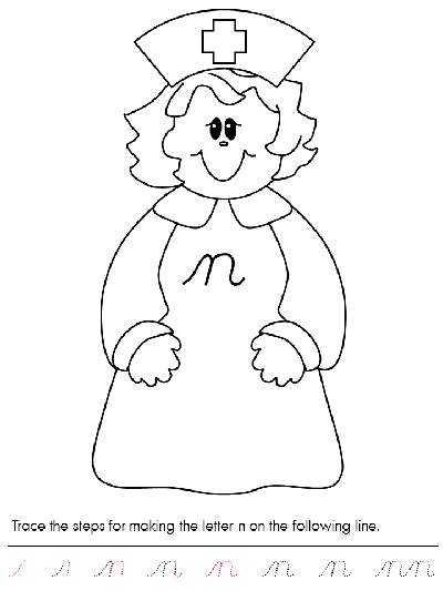 alphabet letter n coloring page