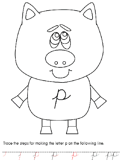 alphabet letter p coloring page