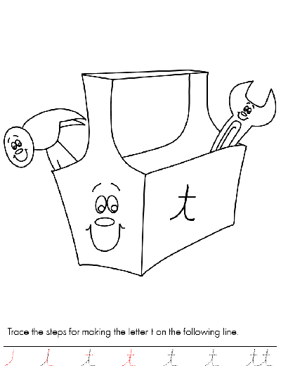 alphabet letter t coloring page