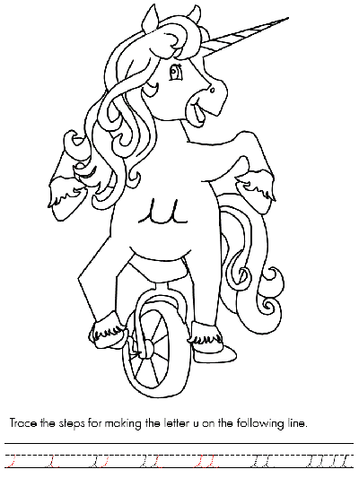 alphabet letter u coloring page