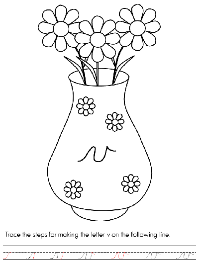 alphabet letter v coloring page