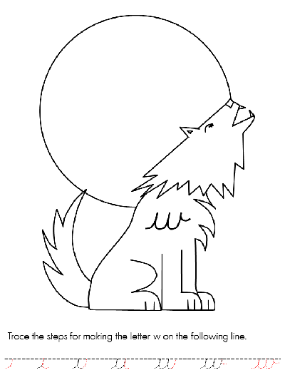 alphabet letter w coloring page