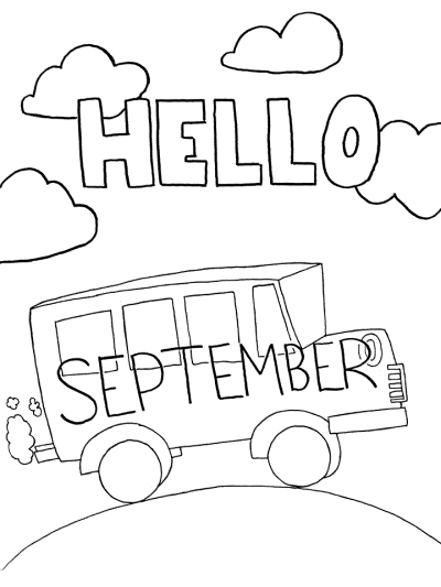 september themed coloring page