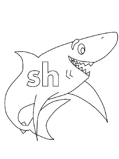 lower case letter sh coloring page