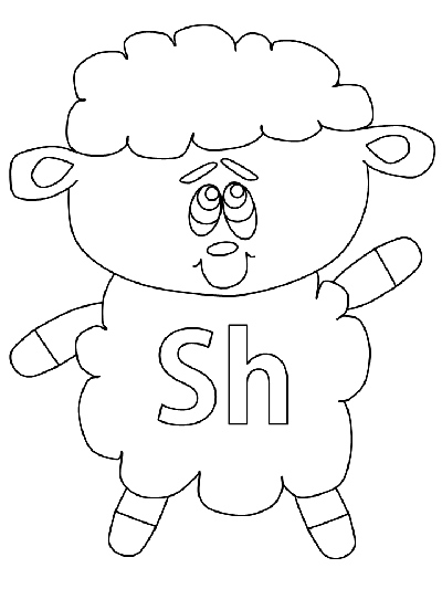 upper case  letter sh coloring page