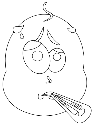 sick thermometer coloring page