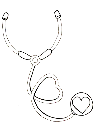 stethoscope coloring page