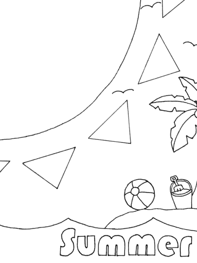 summer word art coloring page