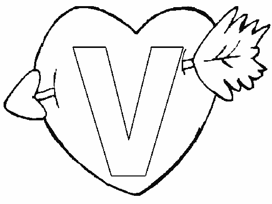 upper case letter v coloring page