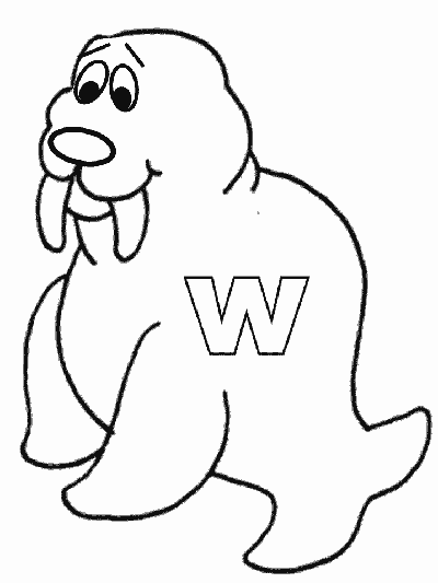 lower case letter w coloring page