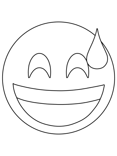 emoji coloring page: water smile