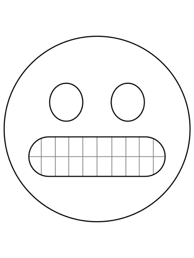 emoji coloring page: weird smile