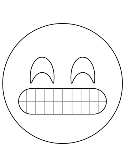 emoji coloring page: weird smile