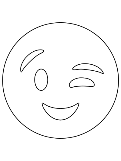 emoji coloring page: winking