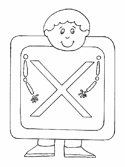 upper case letter x coloring page