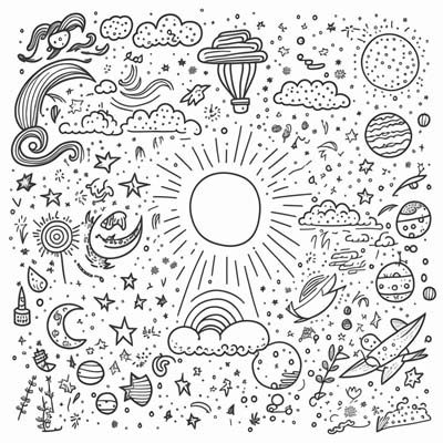 doodles coloring page