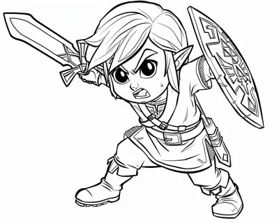 Legend of Zelda coloring page