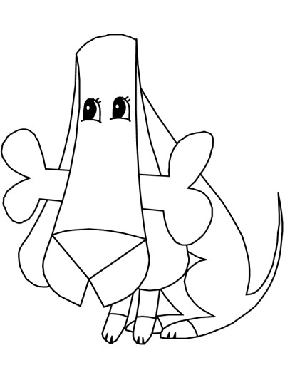 dog with a bone coloring pages