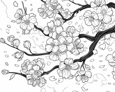 coloring page of sakura