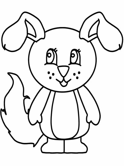 simple dog coloring page