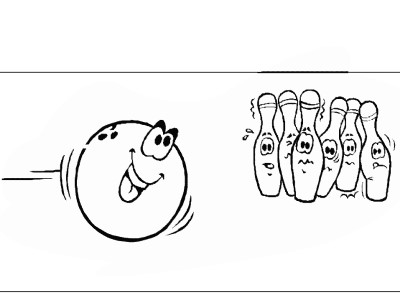 Bowling Ball and Pins coloring page