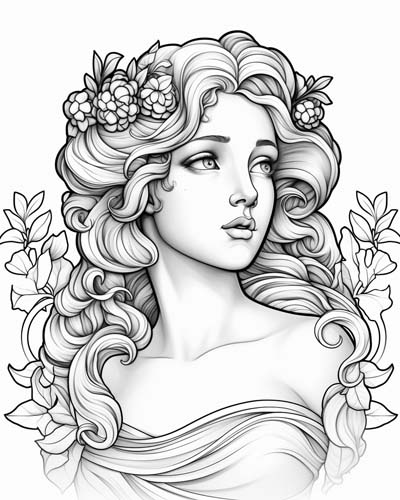 Aphrodite coloring page