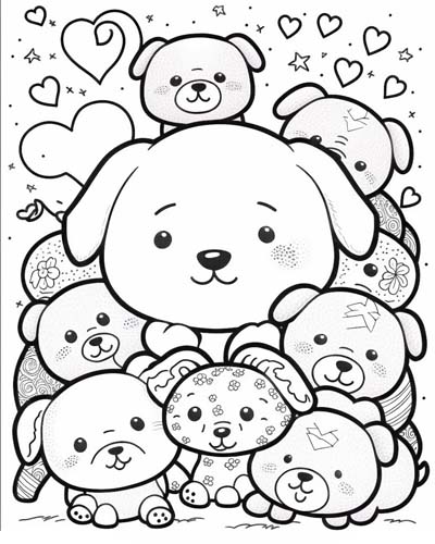 puppy doodles coloring page