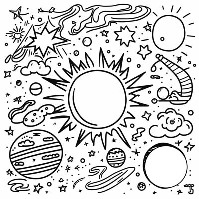 space doodles coloring page