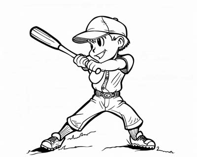 baseball batter coloring page