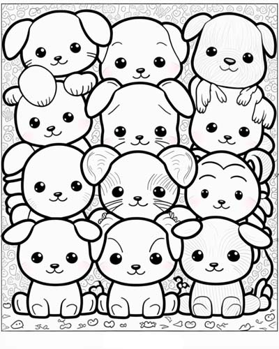 puppy doodles coloring page