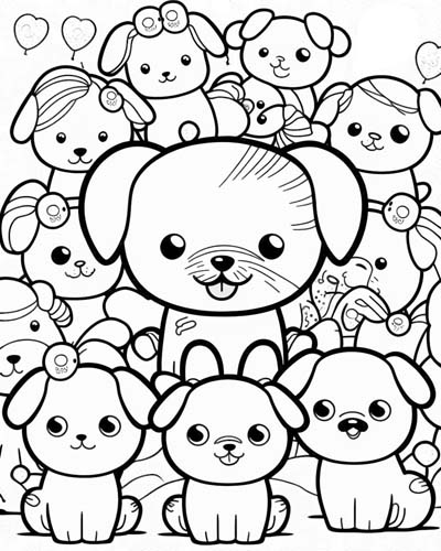 dog doodles coloring page