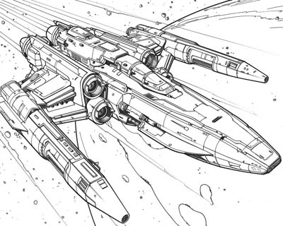 space ship coloring page