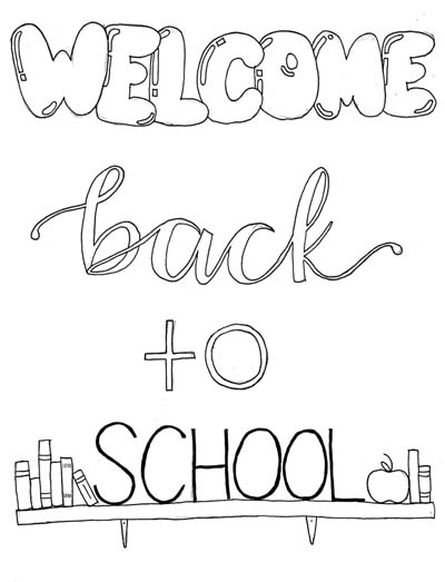 welcome back coloring page