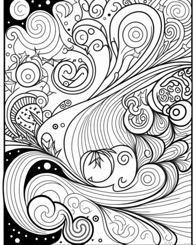 Abstract doodles coloring page