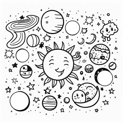 space doodles coloring page