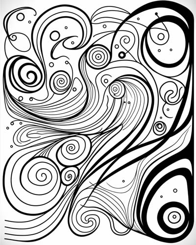 Abstract doodles coloring page