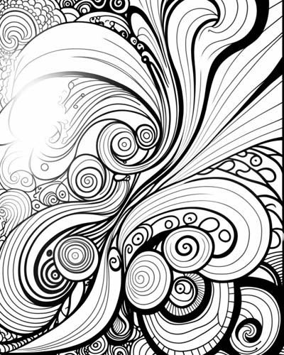 Abstract doodles coloring page