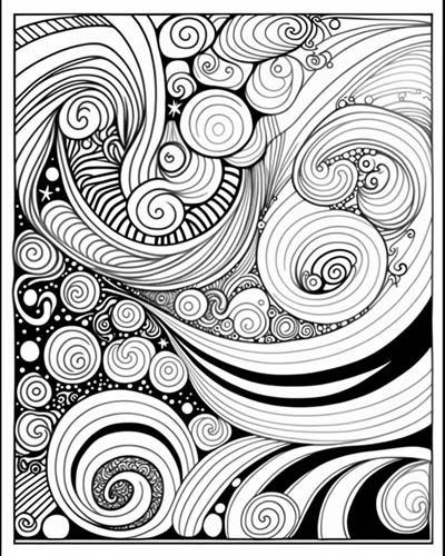 swirl doodles coloring page