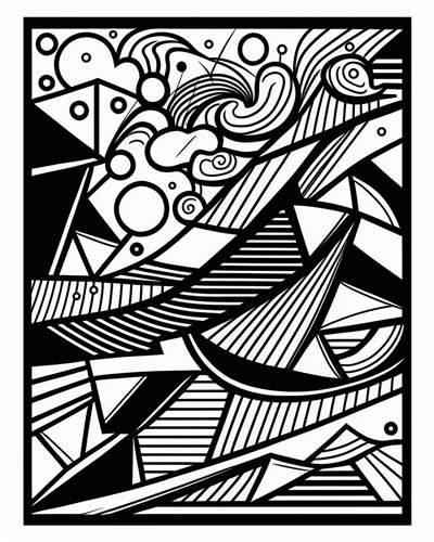 Geometric doodles coloring page