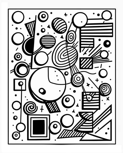 Geometric doodles coloring page