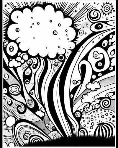 Abstract doodles coloring page