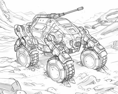 space vehicle coloring page - QuadRanger