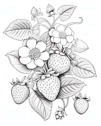 strawberries coloring pages