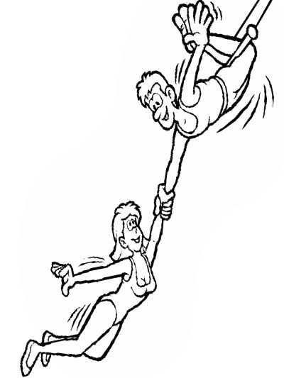 Acrobats coloring page