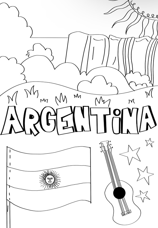 argentina doodle art coloring page