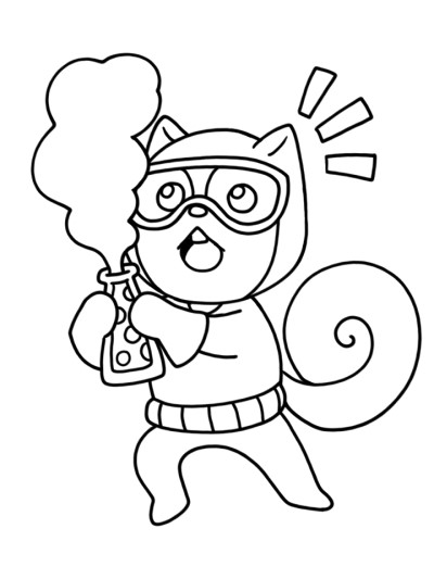 science squirrel coloring page